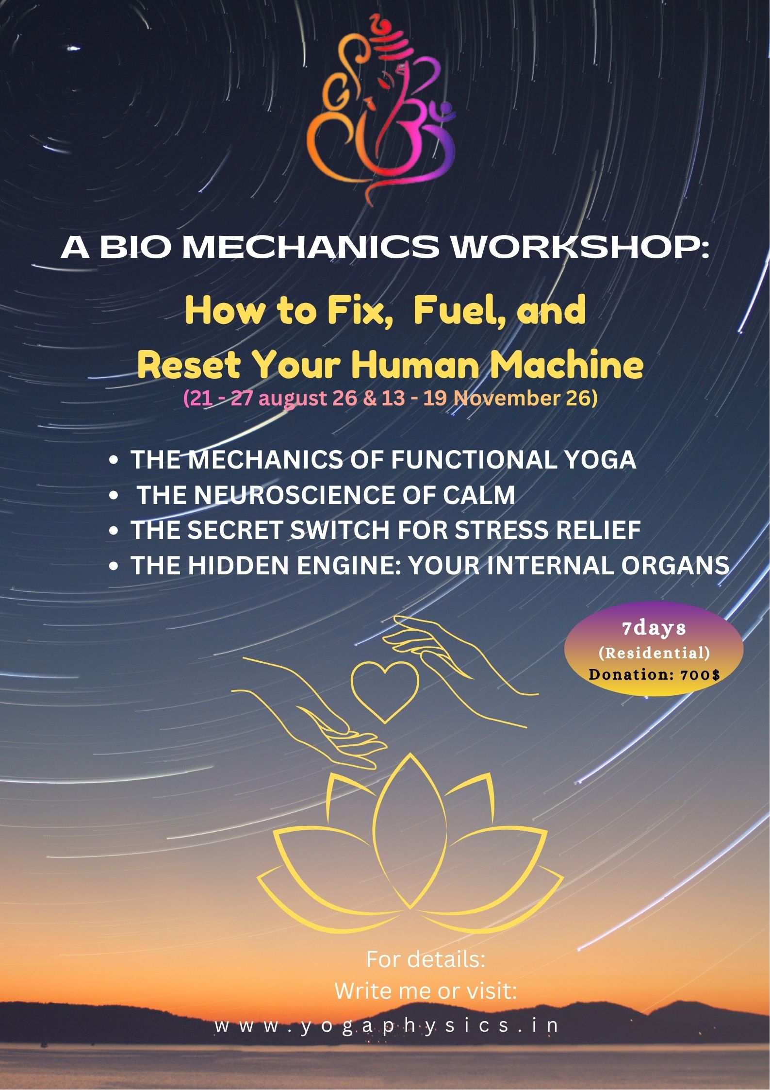 Biomechanics workshop: How to Fix, Fuel, and Reset Your Human Machine